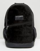 Systvm Backpack In Black Faux Suede - Black