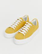 Asos Design Day Light Chunky Lace Up Sneakers In Mustard - Yellow
