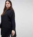 Asos Design Curve Soft Shirt In Sheer And Solid - Black