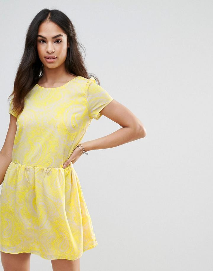 Frnch Paisley Dress - Yellow