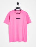 Hollister Outdoors Central & Back Logo Print T-shirt In Pink