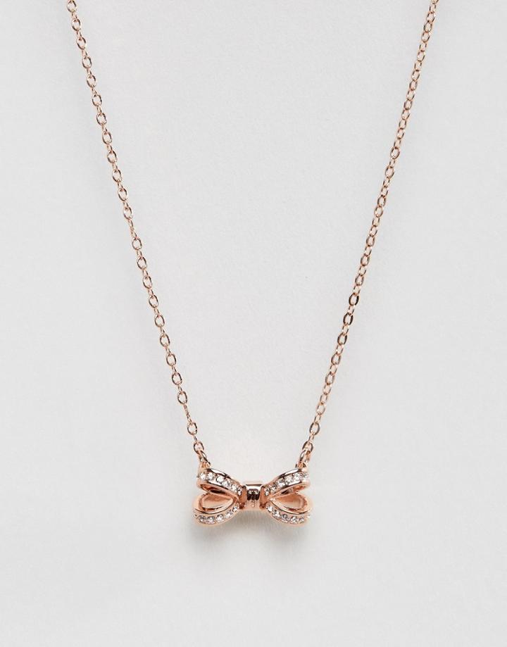 Ted Baker Olessi Mini Opulent Pave Bow Pendant - Gold