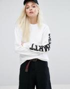 Carhartt Wip Oversized Long Sleeve T-shirt With Sleeve Text - White