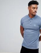Boss Casual Slim Fit Logo Washed Polo Shirt In Blue - Blue