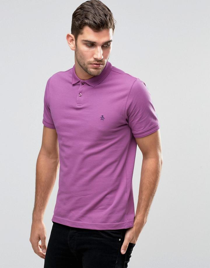 Original Penguin Winston Slim Fit Polo Shirt - Purple