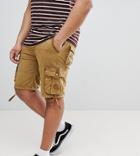 Duke Plus Cargo Shorts With Pockets In Khaki - Green