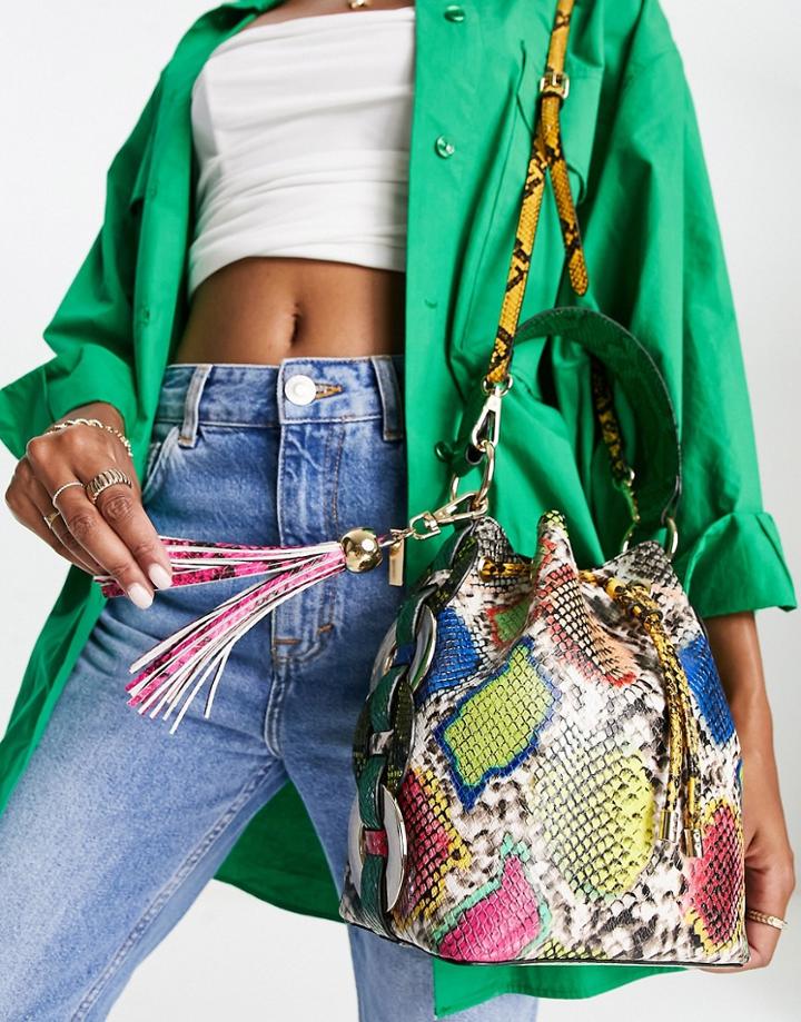 Aldo Gisa Shoulder Bag In Multi Snake Print
