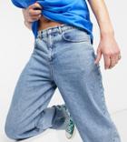 Reclaimed Vintage Inspired 90's Baggy Jean In Responsible Mid Stone Blue Wash-blues
