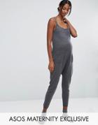 Asos Maternity Lounge Knitted Jumpsuit - Gray