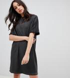 Asos Design Tall T-shirt Dress With Rolled Sleeves And Wash