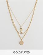 Orelia Gold Plated Key Cluster Layering Necklace - Gold