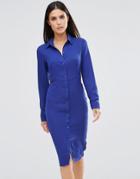 Club L Midi Shirt Dress - Blue