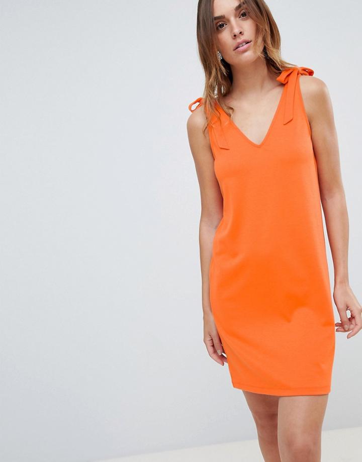 Pieces Tie Shoulder Cami Dress - Red
