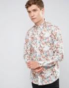 Selected Homme Smart Skinny Shirt In Multi Floral - Cream
