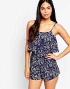 Ax Paris Overlay Playsuit - Navy