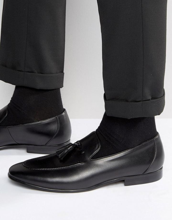 Dune Result Suede Tassel Loafers - Black