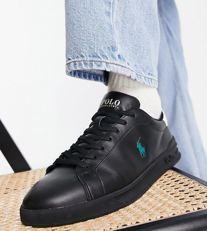 Polo Ralph Lauren X Asos Exclusive Collab Court Sneakers In Black With Pony Logo
