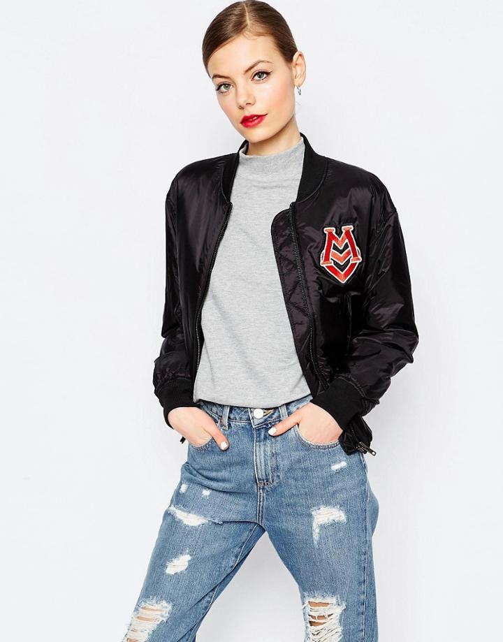 Love Moschino Applique Rainbow Bomber - Bk1