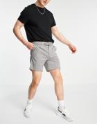 Topman Skinny Houndstooth Check Short In Brown