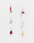 Pieces Mixed Charm Drop Earring Multipack In Multi