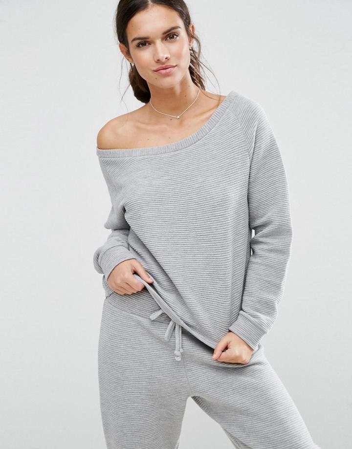 Asos Lounge Ribbed Sweat - Gray