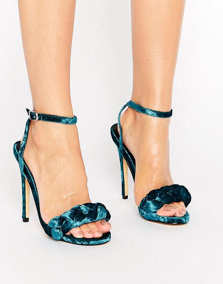 Truffle Braid Detail Heel Sandal - Green