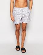 D-struct Geo Swim Shorts In Gray - Gray