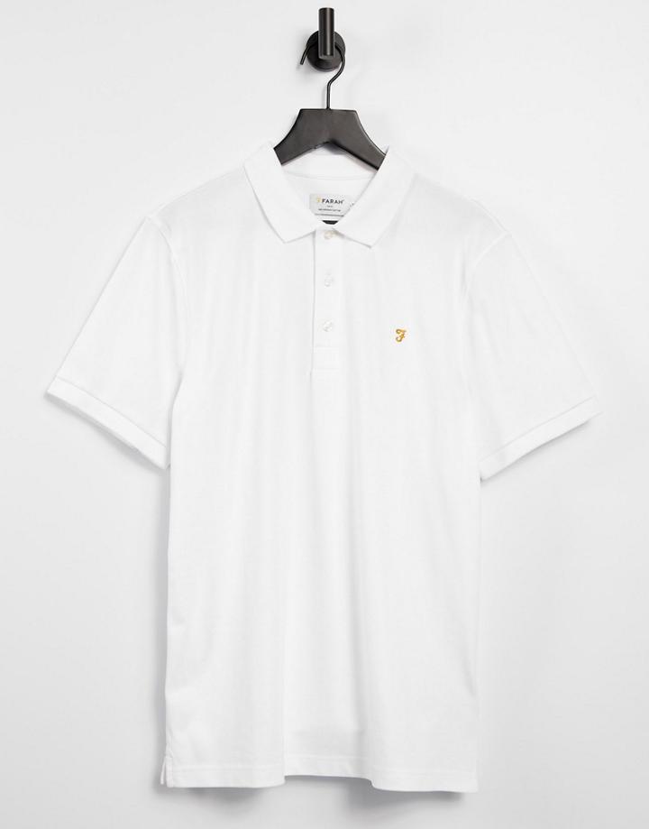 Farah Stanton Organic Cotton Polo Shirt In White