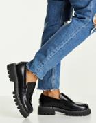 Selected Femme Leather Loafers In Black