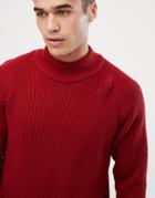 Selected Homme High Neck Knitted Sweater - Red
