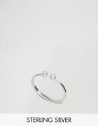 Asos Sterling Silver Open Stone Ring - Silver