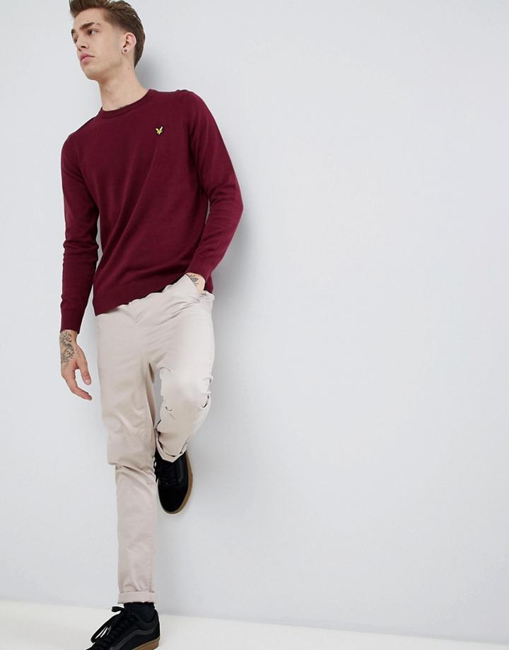 Lyle & Scott Cotton Crew Neck Sweater - Red
