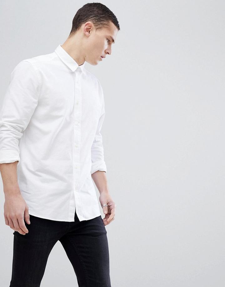 Hugo Chest Logo Shirt In White - White
