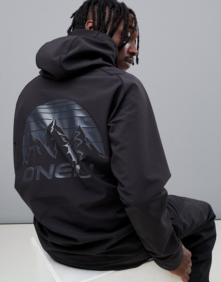 O'neill Hybrid Tech Shield Hoodie In Black - Black