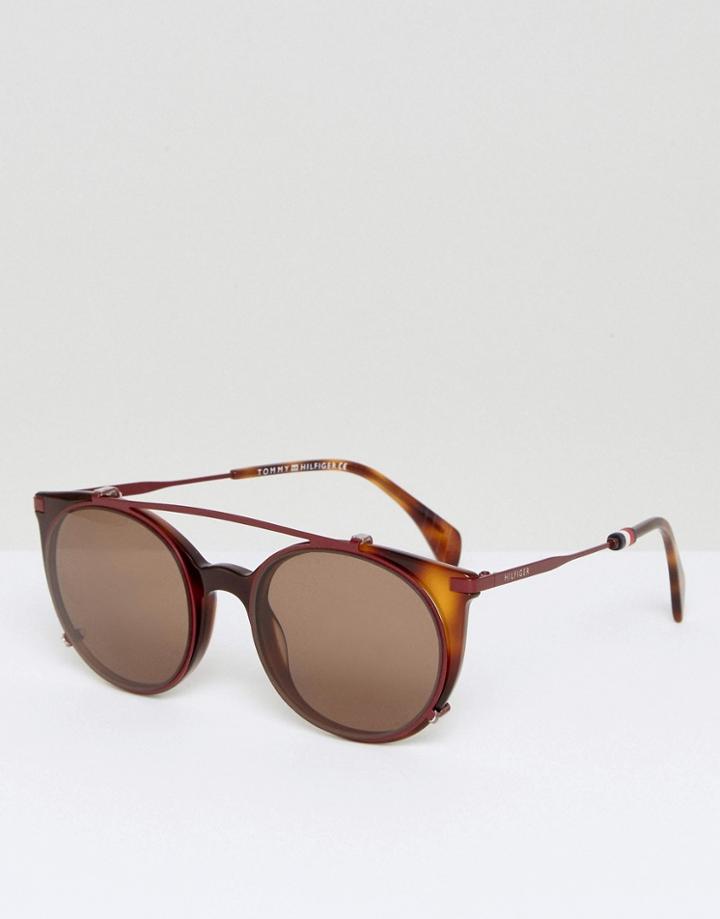 Tommy Hilfiger Round Sunglasses In Red - Red