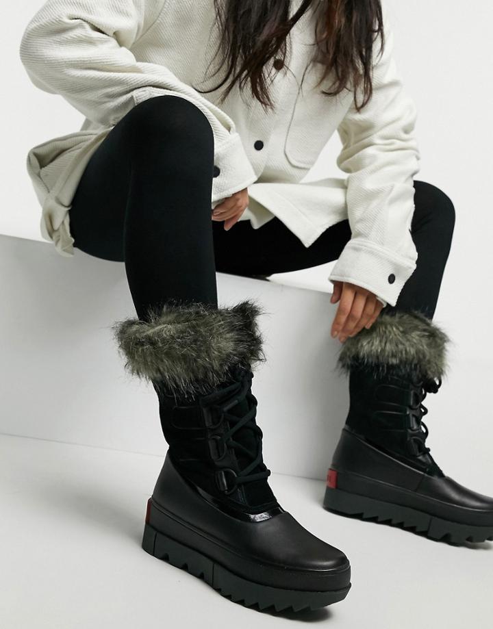 Sorel Joan Of Arctic Fur Lined Boots In Black