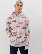 Volcom Garage All Over Print Hoodie In White - White