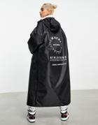 Asos Design Weekend Collective Nylon Maxi Rain Coat In Black