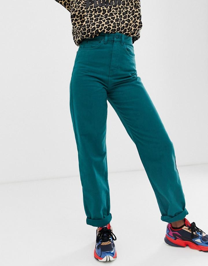 Asos White High Waisted Carrot Leg Jeans - Green