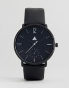 Asos Watch In Black With Textured Strap - Black