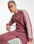 Adidas Originals Adicolor 3-stripes Sweatshirt In Quiet Crimson-purple