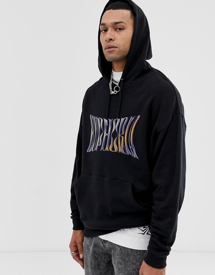 Asos Design Overszied Hoodie With Euphoria Print-black