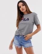 Fila Oversized Boyfriend T-shirt With Chest Logo-gray