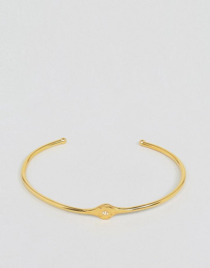 Ottoman Hands Tiny Pebble Bangle - Gold