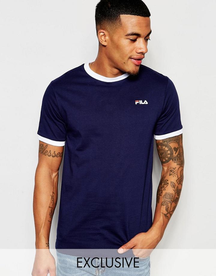 Fila Vintage T-shirt With Small Script - Navy