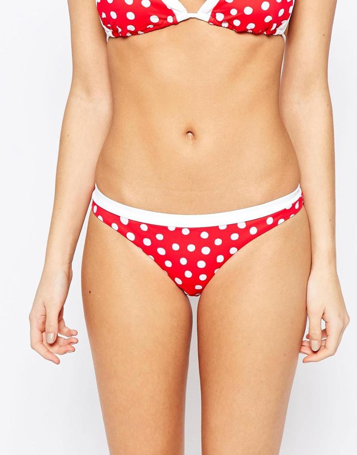 Seafolly Spot On Brazilian Bikini Bottoms - Red