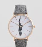 Reclaimed Vintage Inspired Manhattan Wool Watch In Gray Exclusive To Asos - Gray