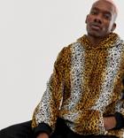 Reclaimed Vintage Inspired Oversized Animal Faux Fur Hoodie - Multi
