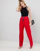 Asos Tailored Pants With Zip Front In Pop - Red
