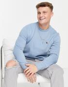 Abercrombie & Fitch 3d Icon Logo Crew Neck Sweatshirt In Light Blue-blues